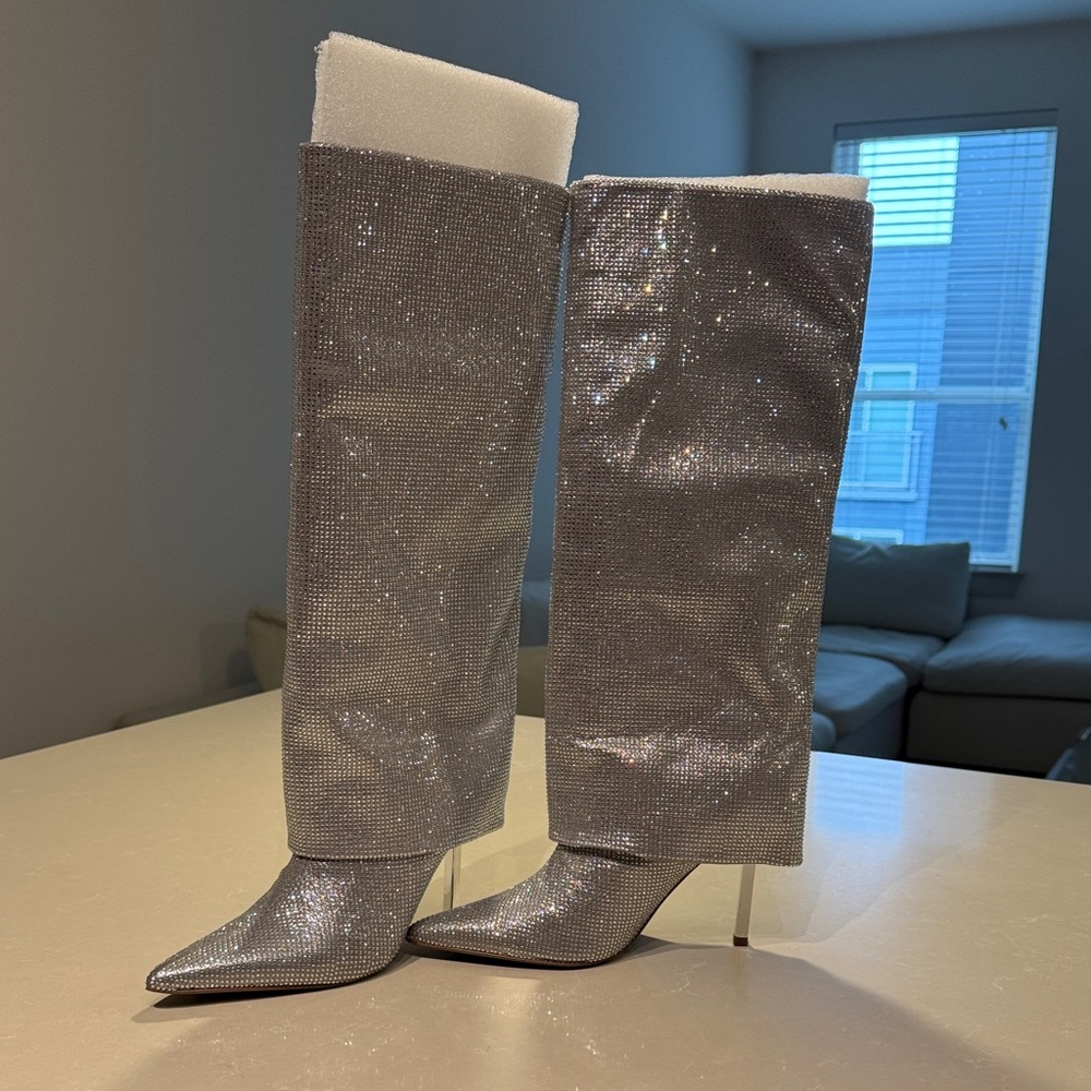 AQUA Silver Women's Knee-High Boots